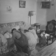 family praying in the morning