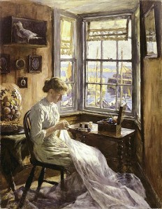 woman by window